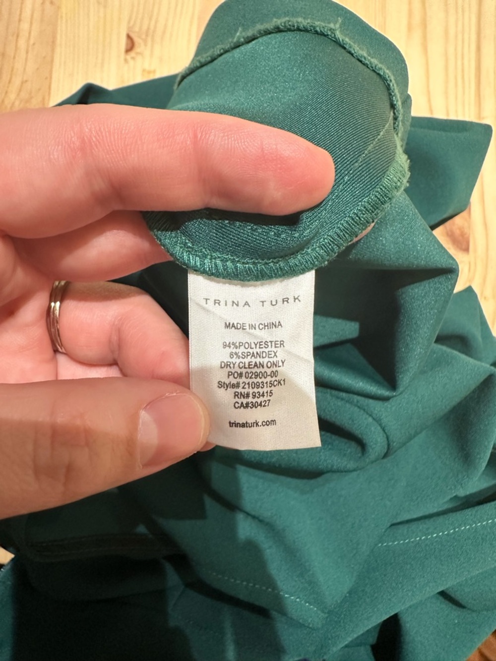 Trina Turk Sleeveless Mock-Neck Emerald Dress - Picture 4 of 4